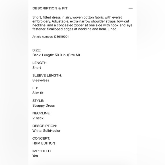 H&M Dress with Eyelet Embroidery sz S - Picture 8 of 11